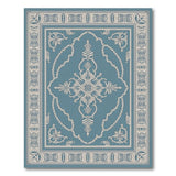 Ornate Teal Persian Medallion Area Rug