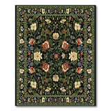 Vintage Floral Black Oriental Area Rug