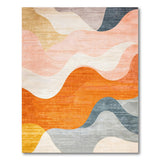 ODIKA Modern Abstract Wavy Area Rug - Washable Low Pile Non-Slip