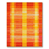 Orange Vibrant Orange Yellow Striped Geometric Rug