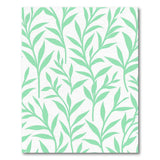 Mint Green Leaf Silhouette Area Rug