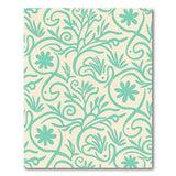 Teal Floral Vine Cream Area Rug
