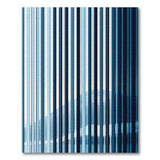 Blue Vertical Stripe Mountain Rug