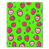 Cute Smiling Strawberry Fruit Pattern Area Rug