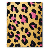 Hot Pink Leopard Print on Golden Yellow Rug