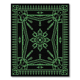 Green Ornate Green Floral Mandala Area Rug