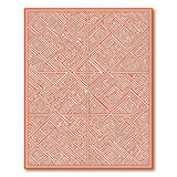 Red Geometric Labyrinth Area Rug