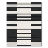 Bold Black White Geometric Striped Geometric Modern Area Rug