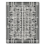 Black and White Maze Black White Geometric Maze Area Rug