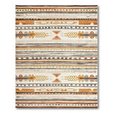 Southwestern Tan Rust Geometric Stripe Area Rug