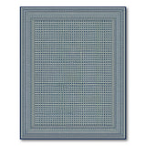 ODIKA Washable Navy Blue Geometric Traditional Rug - Low Pile & Non-Slip Area Rug
