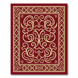 Ornate Red Persian Area Rug with Gold Scrolls