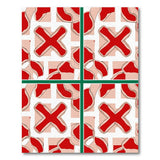 Bold Red X Grid Geometric Area Rug