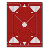 Red Baseball Diamond Geometric Area Rug