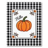 Hello Pumpkin Black Check Gingham Area Rug