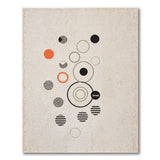 Abstract Circles Geometric Area Rug in Beige Black Orange