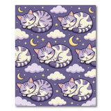 Purple Sleeping Cats Clouds Dream Area Rug