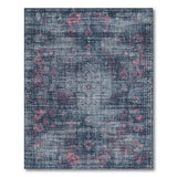 Navy Pink Distressed Medallion Area Rug