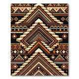 Brown Tan Geometric Heritage Tribal Area Rug