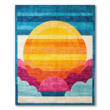 Geometric Sunset Sun Multi-Color Area Rug