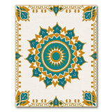 Blue and Teal Teal Gold Mandala Persian Area Rug