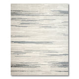 Modern Grey Horizontal Stripe Geometric Modern Area Rug