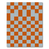 Geometric Modern Orange Checkered Washable Area Rug
