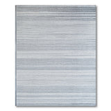 Modern Grey Horizontal Stripe Fringed Rug