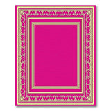 Elegant Pink Ornate Border Washable Area Rug