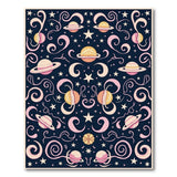 Dreamy Pink Cosmic Swirls Planets Area Rug