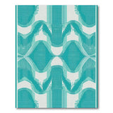 Teal Wave Abstract Geometric Area Rug