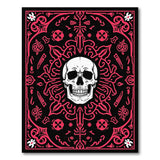 Red Ornate Gothic Skull Area Rug
