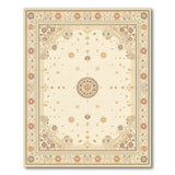 Ivory Traditional Persian Area Rug with Floral Medallion