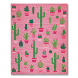 Vibrant Pink Potted Cacti Area Rug