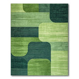 Green Geometric Overlap Area Rug