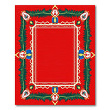 Festive Red Rangoli Border Area Rug
