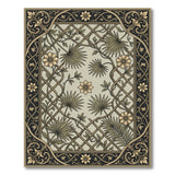 Vintage Trellis Floral Rug with Palm Fronds