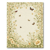 Vintage Arched Garden Butterflies Floral Rug