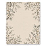 Beige Botanical Leaf Frame Area Rug