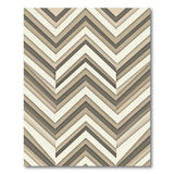 Layered Beige Zigzag Geometric Area Rug