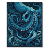 Teal Octopus Coastal Area Rug