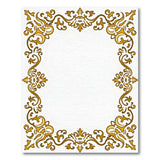 Gold and Silver Ornate Gold Floral Frame Area Rug