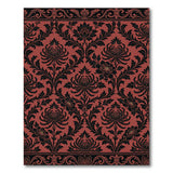Elegant Red Chrysanthemum Damask Area Rug