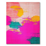 Vibrant Pink Teal Yellow Abstract Splatter Rug