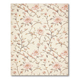 Blush Pink Peony Branch Area Rug