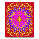 Vibrant Pink Starburst Mandala Area Rug
