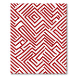 Geometric Modern Red Geometric Maze Area Rug