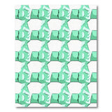 Green Faceted Geometric Block Rug
