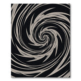 Black and White Geometric Modern Hypnotic Black White Spiral Area Rug
