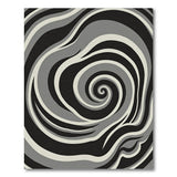 Abstract Area Hypnotic Spiral Black White Abstract Area Rug